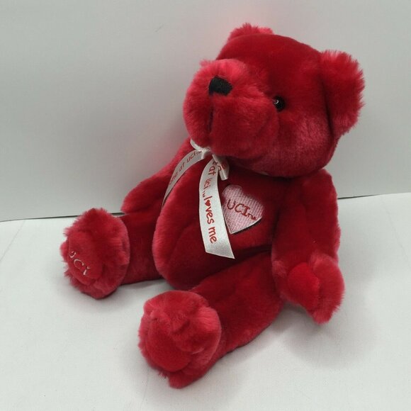 UC Irvine Someone At UCI Loves Me 10" Red Plush Teddy Bear Embroidered Heart - Picture 1 of 9